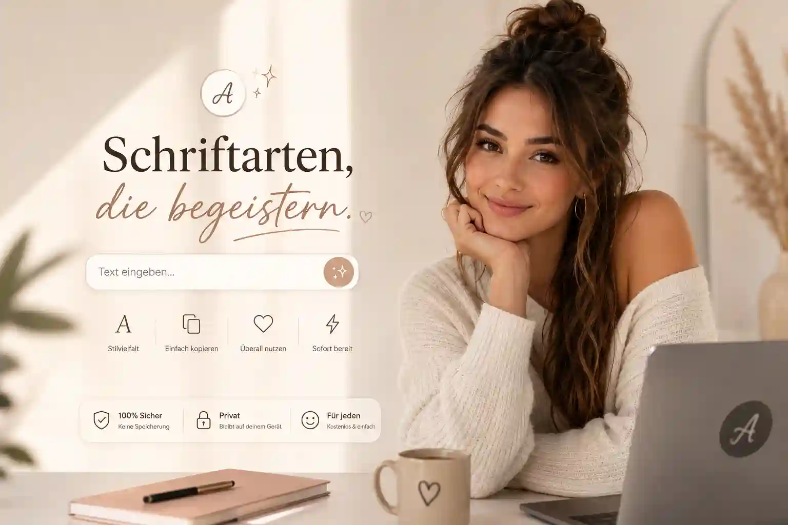 Das Wort Hallo in geschwungenen, fetten, umkreisten und gotischen Schriftarten